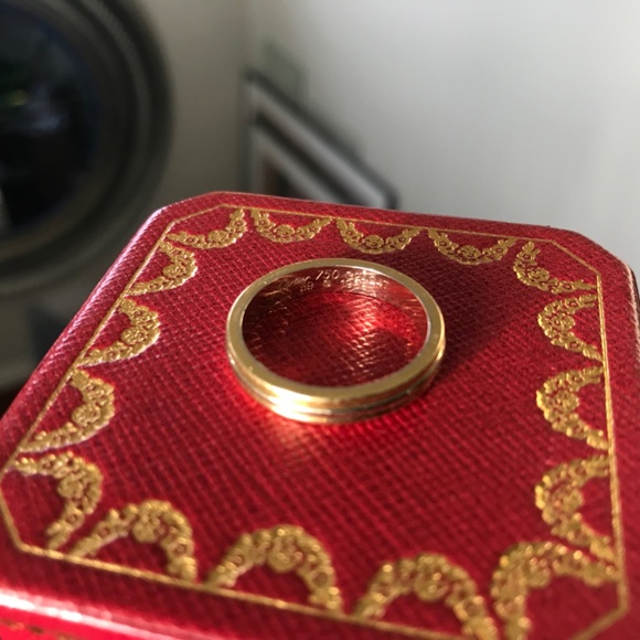 Cartier White Yellow Rose 18k Gold Band 59 - Picture 3 of 5